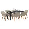  Étkezőgarnitúra 7 pcs Világosszürke és fekete 160 x 80 x 74 cm