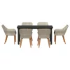  Étkezőgarnitúra 7 pcs Világosszürke és fekete 160 x 80 x 74 cm