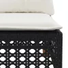  8 részes fekete polyrattan kerti ülőgarnitúra párnákkal