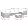  8 részes fekete polyrattan kerti ülőgarnitúra párnákkal