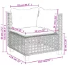  8 részes fekete polyrattan kerti ülőgarnitúra párnákkal
