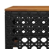  5 részes fekete polyrattan kerti kanapészett párnákkal