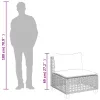  5 részes fekete polyrattan kerti kanapészett párnákkal