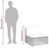  5 részes fekete polyrattan kerti kanapészett párnákkal