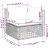  5 részes fekete polyrattan kerti kanapészett párnákkal