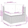  8 részes fekete polyrattan kerti ülőgarnitúra párnákkal