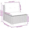  8 részes fekete polyrattan kerti ülőgarnitúra párnákkal