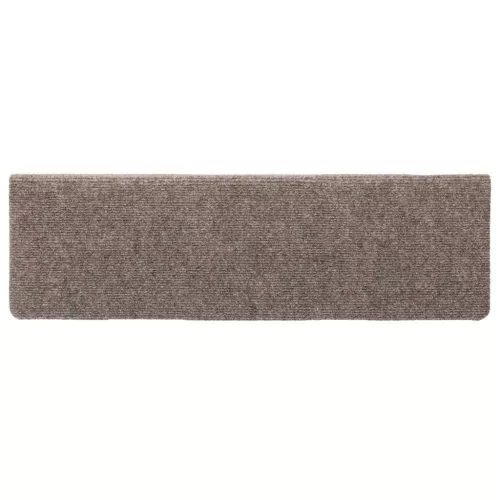  15 db öntapadós lépcsőszőnyeg, 65 x 21 x 4 cm, bézs, téglalap alakú széllel