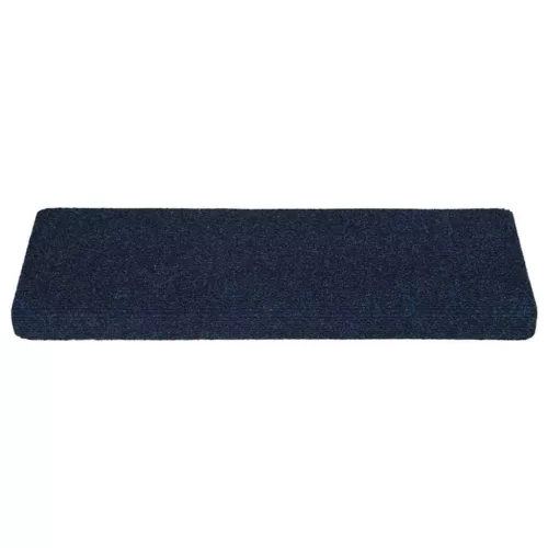  15 db öntapadós lépcsőszőnyeg, 65 x 21 x 4 cm, sötétkék, téglalap alakú széllel