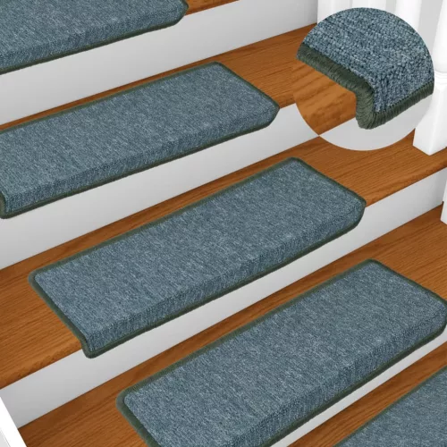  15 db zöld lépcsőszőnyeg 65x21x4 cm