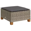  7 részes szürke polyrattan kerti ülőgarnitúra párnákkal