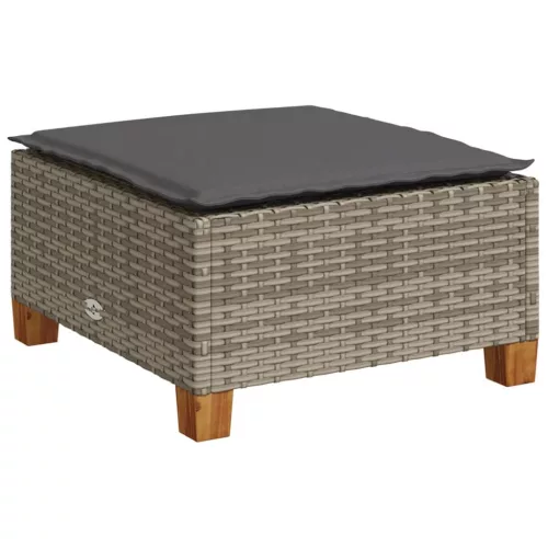  7 részes szürke polyrattan kerti ülőgarnitúra párnákkal