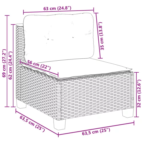  7 részes szürke polyrattan kerti ülőgarnitúra párnákkal