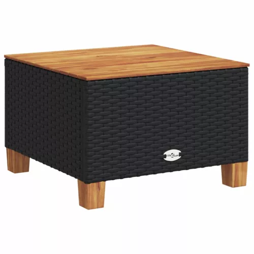  8 részes fekete polyrattan kerti ülőgarnitúra párnákkal