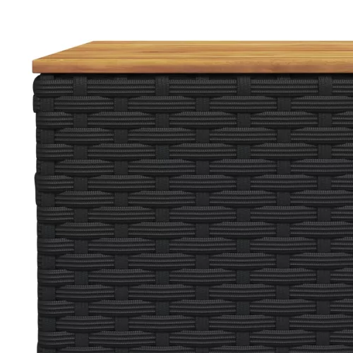  8 részes fekete polyrattan kerti ülőgarnitúra párnákkal