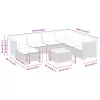  8 részes fekete polyrattan kerti ülőgarnitúra párnákkal