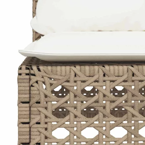  10 részes bézs polyrattan kerti ülőgarnitúra párnával