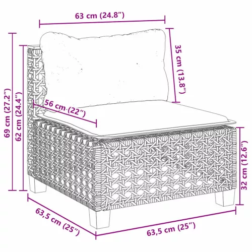  10 részes bézs polyrattan kerti ülőgarnitúra párnával