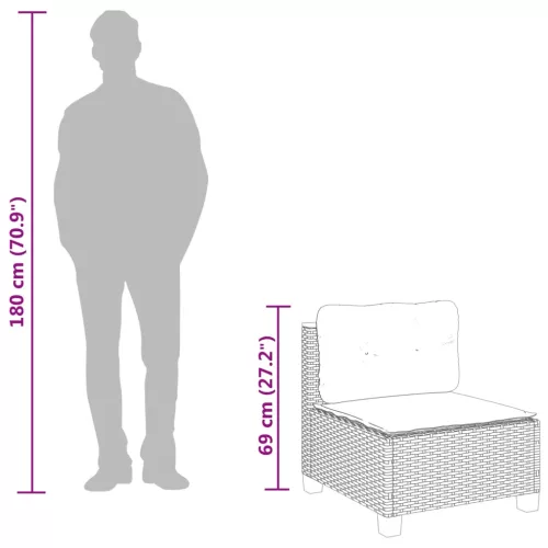  11 részes szürke polyrattan kerti ülőgarnitúra párnákkal