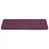  15 db lépcsőszőnyeg, 65 x 21 x 4 cm, sötétlila, téglalap alakú széllel