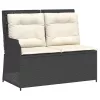  4 részes fekete polyrattan kerti ülőgarnitúra párnákkal