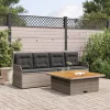  3 részes szürke polyrattan kerti ülőgarnitúra párnákkal