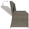  3 részes szürke polyrattan kerti ülőgarnitúra párnákkal