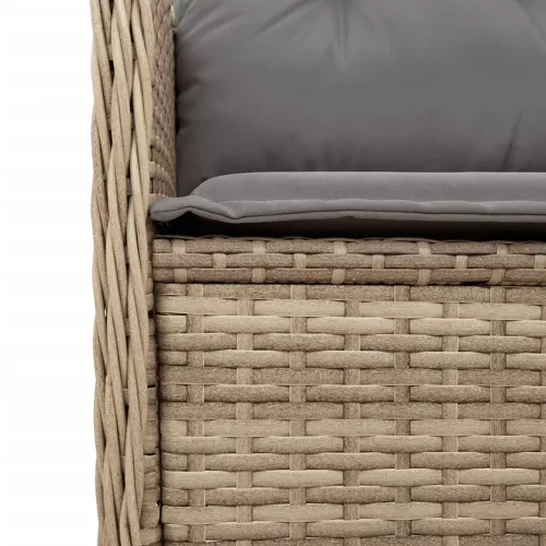  3 részes bézs polyrattan kerti ülőgarnitúra párnákkal
