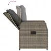  5 részes szürke polyrattan kerti étkezőgarnitúra párnával