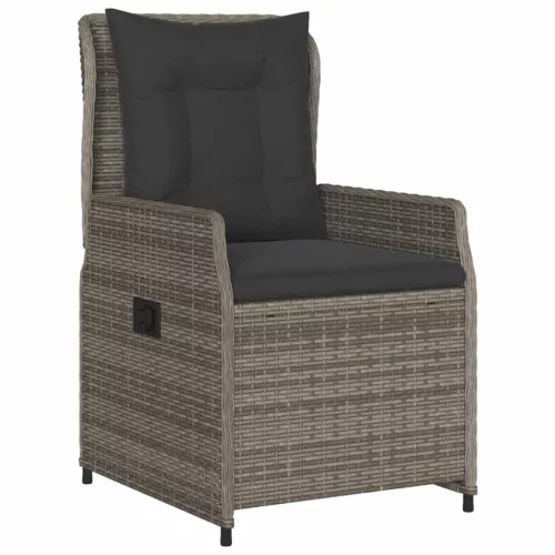  5 részes szürke polyrattan kerti étkezőgarnitúra párnával
