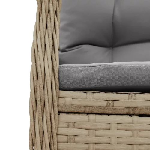  5 részes bézs polyrattan kerti étkezőgarnitúra párnákkal