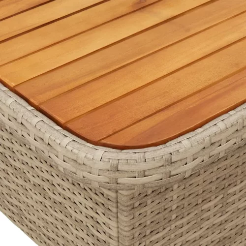  5 részes bézs polyrattan kerti étkezőgarnitúra párnákkal