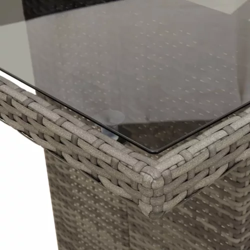  9 részes szürke polyrattan kerti étkezőgarnitúra párnával