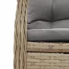  7 részes bézs polyrattan kerti étkezőgarnitúra párnákkal