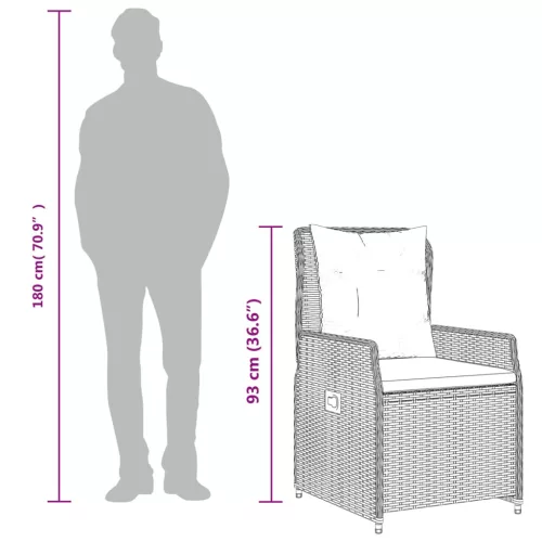  7 részes bézs polyrattan kerti étkezőgarnitúra párnákkal