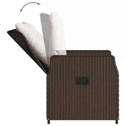  9 részes barna polyrattan kerti étkezőgarnitúra párnákkal