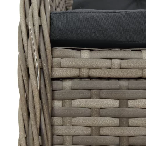 5 részes szürke polyrattan kerti étkezőgarnitúra párnával