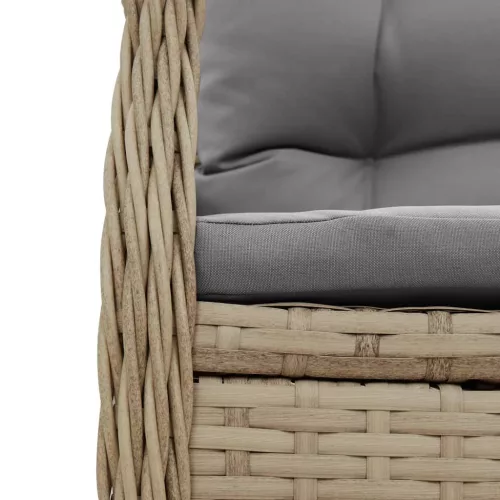  5 részes bézs polyrattan kerti étkezőgarnitúra párnákkal