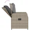  3részes világosszürke polyrattan kerti étkezőgarnitúra párnával