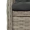  3részes világosszürke polyrattan kerti étkezőgarnitúra párnával
