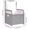  9 részes fekete polyrattan kerti étkezőgarnitúra párnákkal