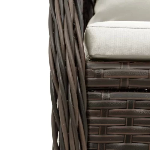  7 részes barna polyrattan kerti étkezőgarnitúra párnával