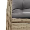  7 részes bézs polyrattan kerti étkezőgarnitúra párnákkal