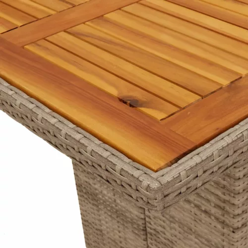  7 részes bézs polyrattan kerti étkezőgarnitúra párnákkal
