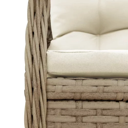  9 részes bézs polyrattan kerti étkezőgarnitúra párnákkal