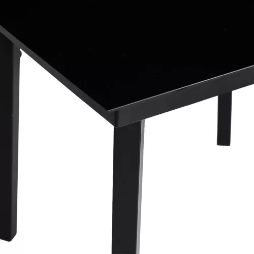  3 részes fekete polyrattan kerti étkezőgarnitúra párnákkal