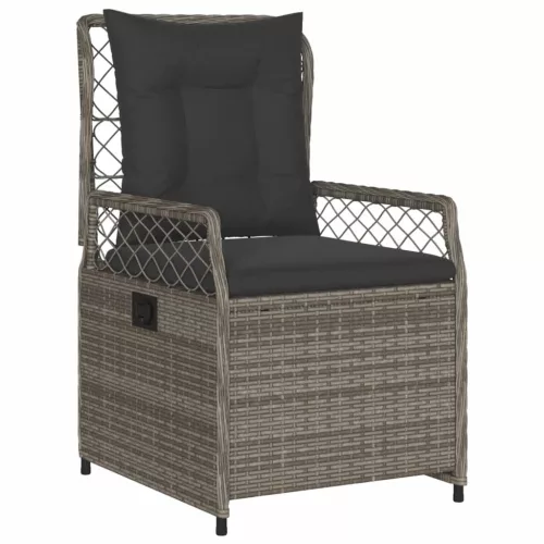  5 részes szürke polyrattan kerti étkezőgarnitúra párnával
