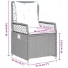  5 részes szürke polyrattan kerti étkezőgarnitúra párnával