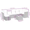  8 részes fekete polyrattan kerti ülőgarnitúra párnákkal