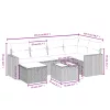  7 részes fekete polyrattan kerti ülőgarnitúra párnával
